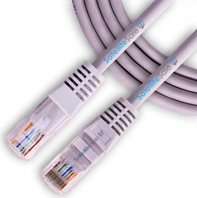 Main image of SatelliteSale RJ45 Cat-5e Network Ethernet UTP 4 Path Internet Cable 100 MHz 1000 Mbps Universal Wire Gray Cord 25 feet