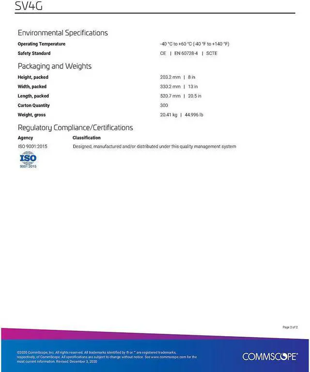 Alt view image 3 of 5 - Commscope SV-4G 4-way Coaxial Digital Splitter 5-1000mhz