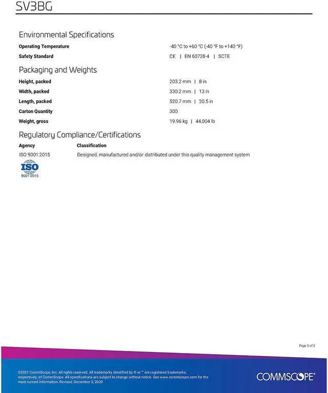 Alt view image 3 of 5 - Commscope SV-3BG 3-way Balanced Coaxial Splitter, 5-1002 Mhz