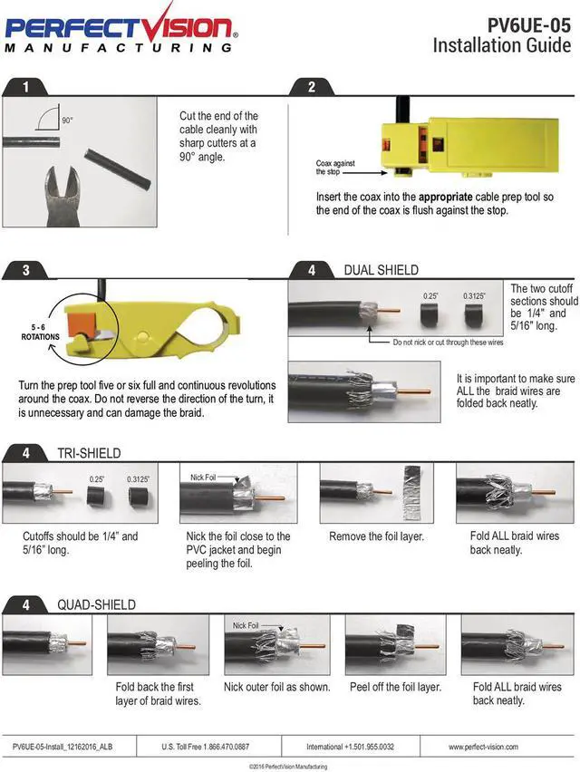 Alt view image 5 of 6 - Perfect Vision PV6UE-05 Ridgeloc Compression Connectors RG6 Coax Cable Bag of 50