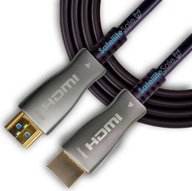 Main image of SatelliteSale Digital High-Speed HDMI 2.0 Fiber Optic Cable 4K/60Hz 18Gbps Black 2160p Universal Wire PVC Cord 50 feet