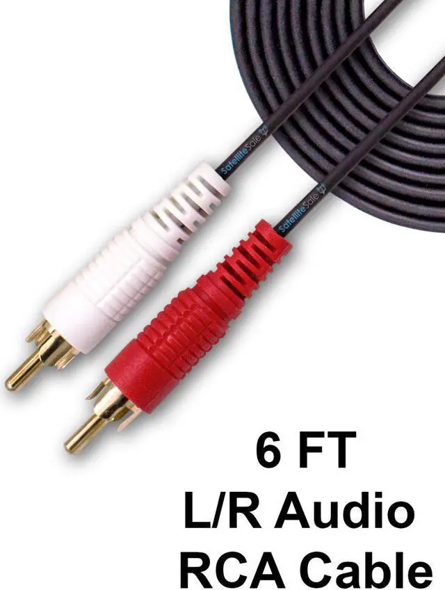 Main image of SatelliteSale 2-Male to 2-Male RCA Audio Stereo omposite Cable PVC Black Cord (6 feet)