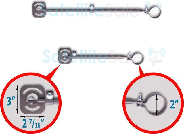 Alt view image 7 of 7 - SatelliteSale Universal J Pipe Antenna Mount 2 Outdoor With Monopoles for Satellite Dish HDTV