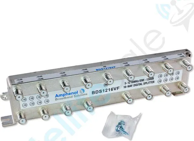 Alt view image 2 of 7 - Amphenol Digital High-Performance 16-Way Coaxial Splitter BDS1216FV Kit (5-1218 Mhz / EMI -130dB) by SatelliteSale