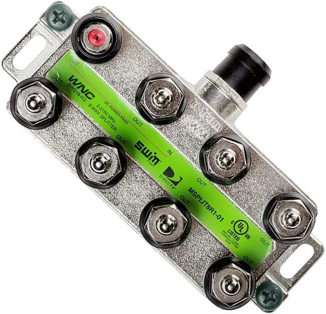 Alt view image 2 of 5 - DirecTV 8-Way Wide Band Coaxial Splitter for SWM LNB
