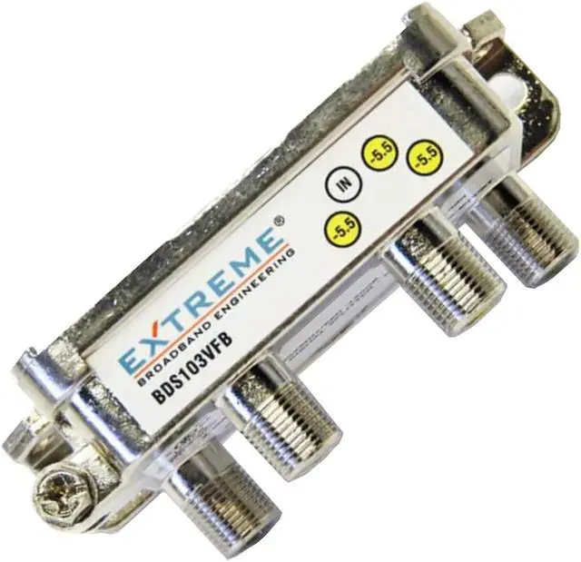 Alt view image 5 of 5 - Extreme Broadband BDS103VFB 3-Way Balanced Digital Vertical Coaxial Splitter