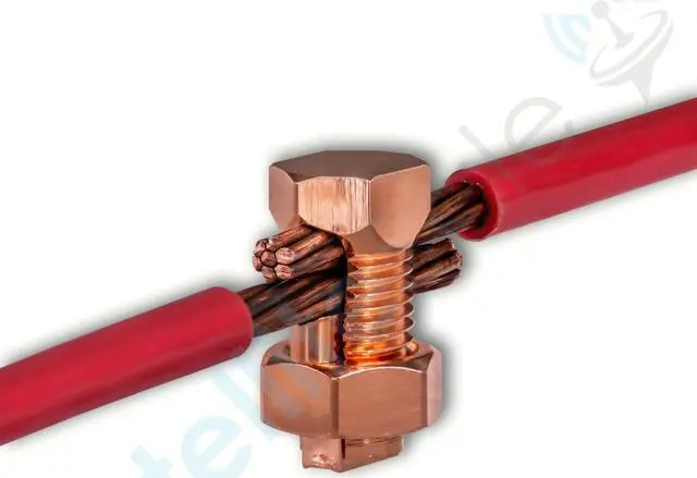Alt view image 7 of 7 - SatelliteSale UL-Listed High Conductivity Copper Coated Brass Grounding Split Bolt Connectors Size #2 Pack of 10 pieces