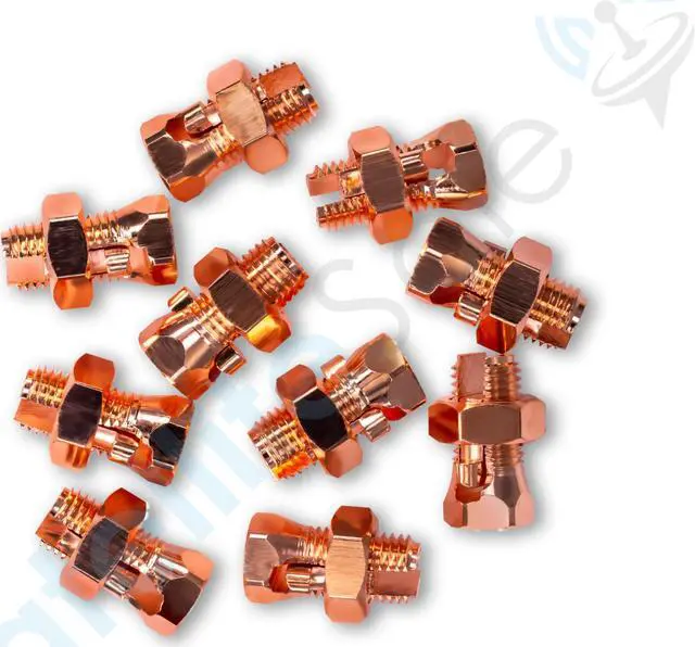 Alt view image 6 of 7 - SatelliteSale UL-Listed High Conductivity Copper Coated Brass Grounding Split Bolt Connectors Size #2 Pack of 10 pieces