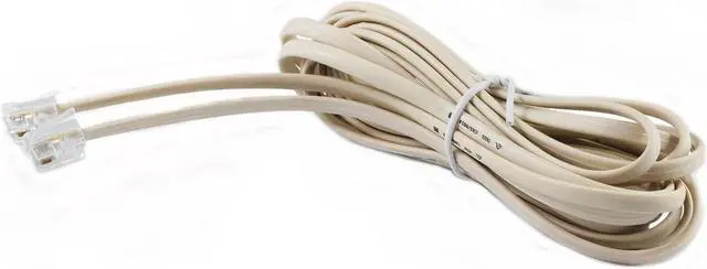 Alt view image 3 of 5 - 25' FT Foot Ivory Beige Telephone Extension Cord Cable Line Wire RJ-11