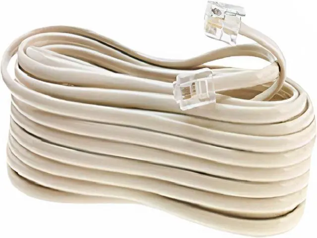 Alt view image 4 of 5 - 25' FT Foot Ivory Beige Telephone Extension Cord Cable Line Wire RJ-11