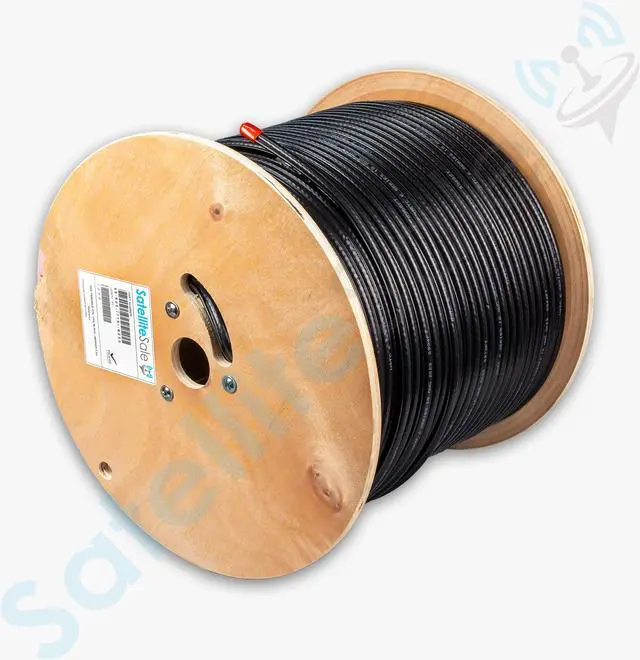 Alt view image 2 of 5 - SatelliteSale RG6 Trishield 77% Coaxial Cable with Messenger Wire PVC Black 1000 feet