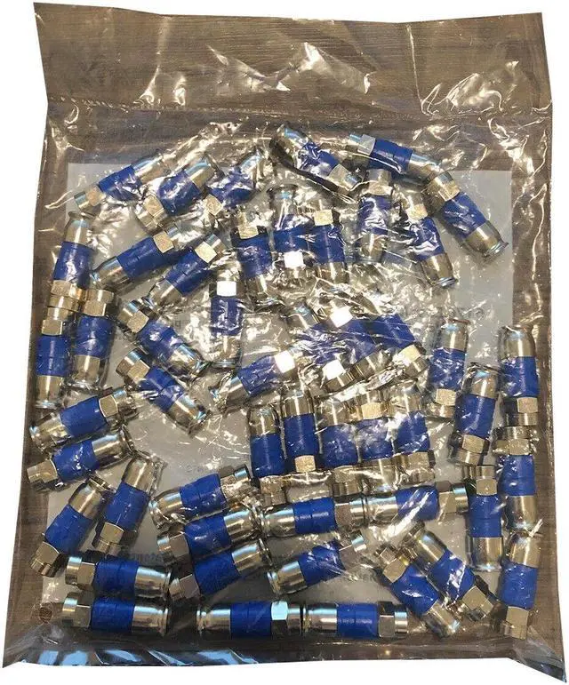 Alt view image 4 of 4 - PPC Belden SNSD6 Blue RG6 Snap-N-Seal Compression Connectors 50-Pack