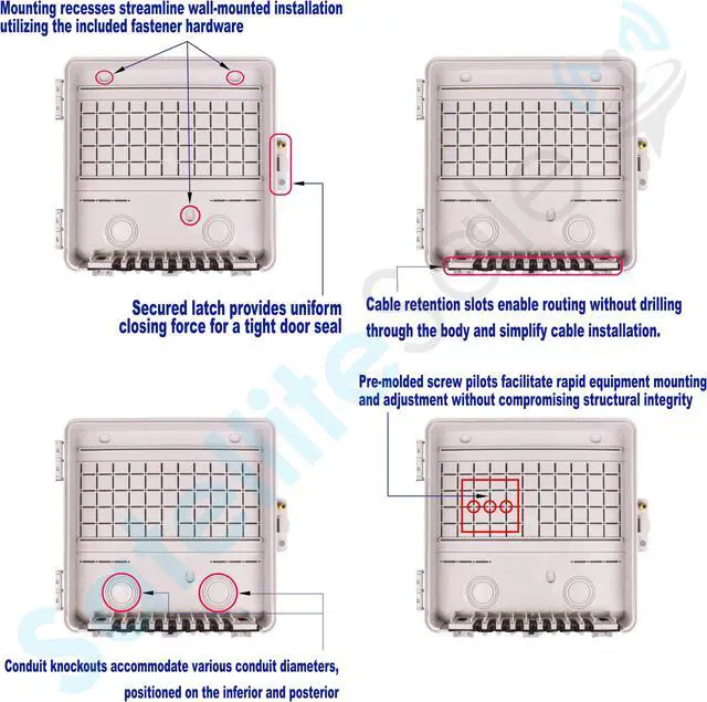 Alt view image 2 of 5 - SatelliteSale Weatherproof Junction Box Heavy Duty Enclosure 12x12x3 Inches UV-Rated Thermoplastic Alloy Made In USA