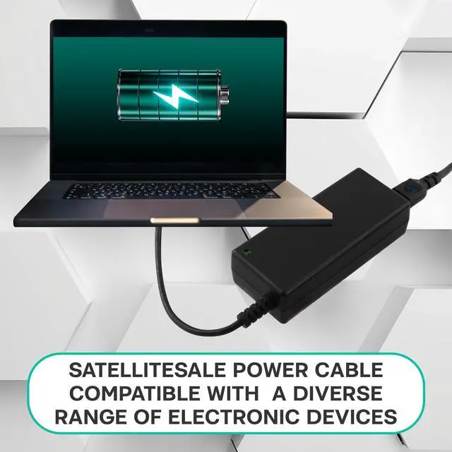 Alt view image 4 of 6 - SatelliteSale 18AWG 2-Prong to Round/Round Connector AC Universal Replacement Power Cable Universal Wire PVC Black Cord 6 feet