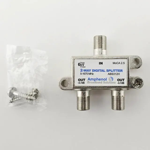 Main image of Amphenol 2-Way Digital Coaxial Splitter MoCA 2.5 ABS312H