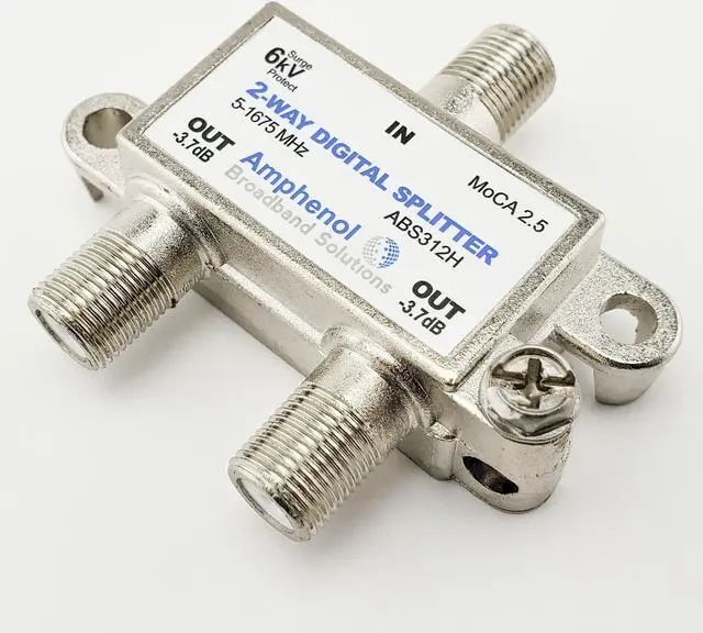 Alt view image 4 of 5 - Amphenol 2-Way Digital Coaxial Splitter MoCA 2.5 ABS312H
