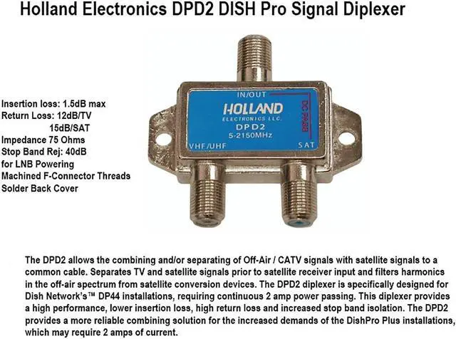 Alt view image 4 of 5 - Pack of 2 - Holland Electronics Satellite Diplexer - Approved 2 amp version