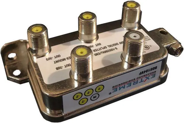 Main image of Extreme Broadband BDS104VF 4-Way Digital Splitter - Vertical Mount RG6 Splitter
