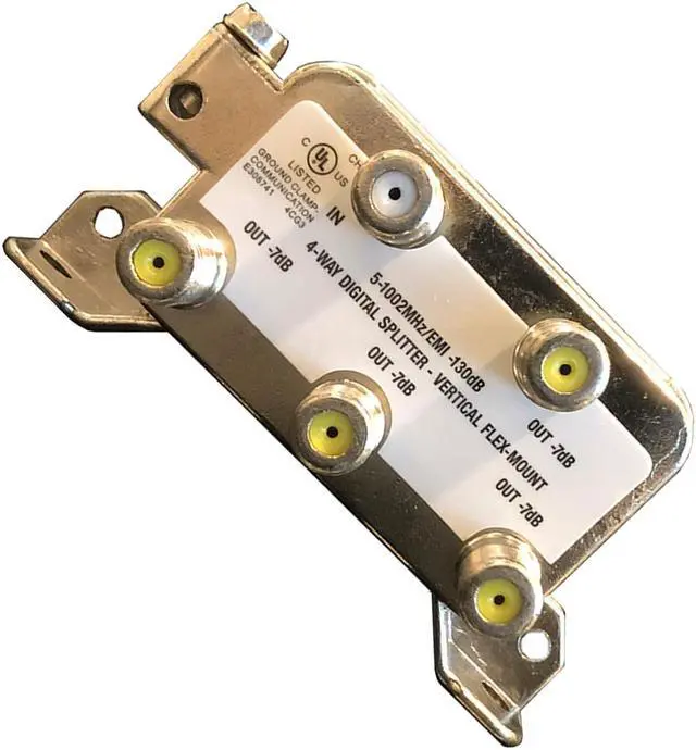 Alt view image 4 of 5 - Extreme Broadband BDS104VF 4-Way Digital Splitter - Vertical Mount RG6 Splitter