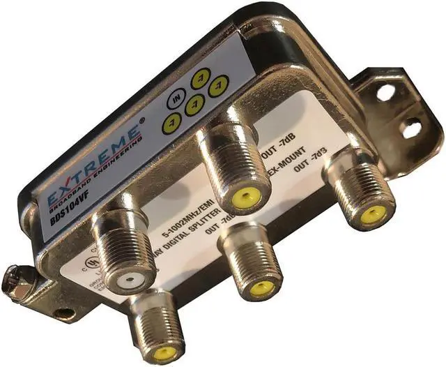 Alt view image 2 of 5 - Extreme Broadband BDS104VF 4-Way Digital Splitter - Vertical Mount RG6 Splitter