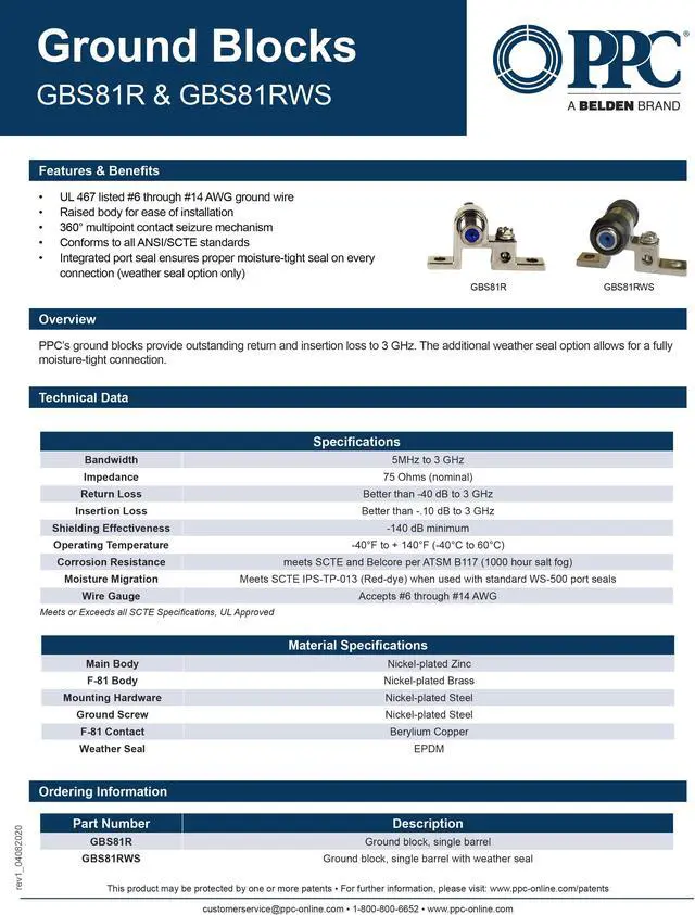 Alt view image 6 of 6 - Ground Block Clamp with F81 and Weather Boot PPC GBS81RWS