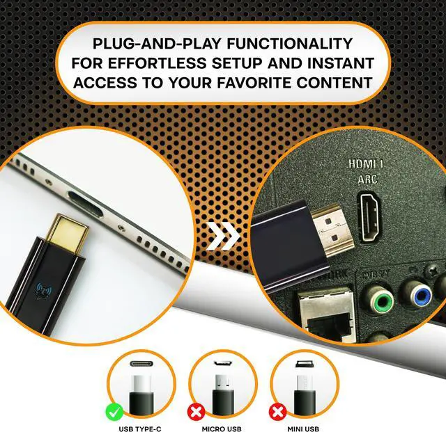 Alt view image 5 of 7 - SatelliteSale Digital USB Type C to HDMI Universal Cable Adapter 4K/30Hz Nylon Wire Universal Wire 2160p Black Cord 6 feet