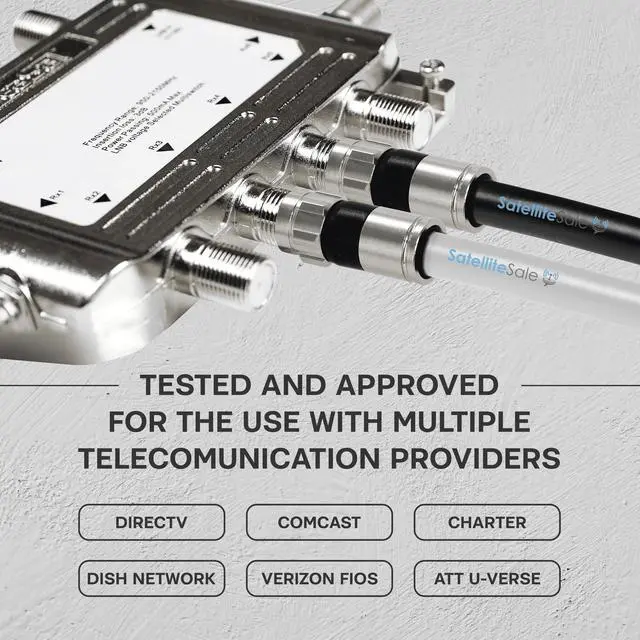 Alt view image 3 of 6 - SatelliteSale Digital 75Ohm RG-6/U Coaxial Cable with F-Type Connector Indoor/Outdoor Universal Wire White Cord 10 feet