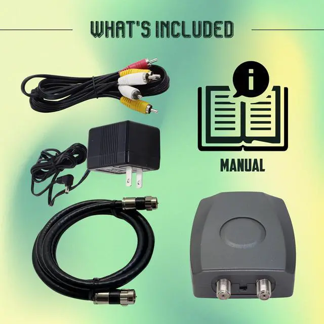 Alt view image 5 of 7 - SatelliteSale RF Modulator RCA Composite to RF Coaxial Converter Includes AV RCA Cable and Power Cable