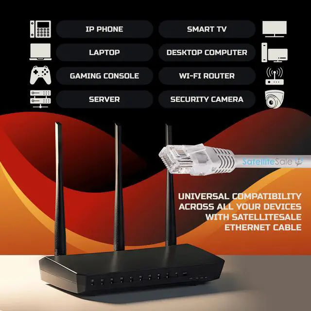 Alt view image 2 of 7 - SatelliteSale RJ45 Cat-5e Network Ethernet UTP 4 Path Internet Cable 100 MHz 1000 Mbps Universal Wire Gray Cord 10 feet