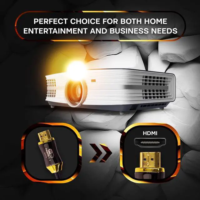 Alt view image 4 of 6 - SatelliteSale Digital Ultra High-Speed HDMI 2.1 Cable 4K/120Hz 8K/60Hz 48Gbps Universal Wire Black Cotton Cord 6 feet