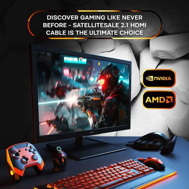 Alt view image 5 of 6 - SatelliteSale Digital Ultra High-Speed HDMI 2.1 Cable 4K/120Hz 8K/60Hz 48Gbps Universal Wire Black Cotton Cord 6 feet