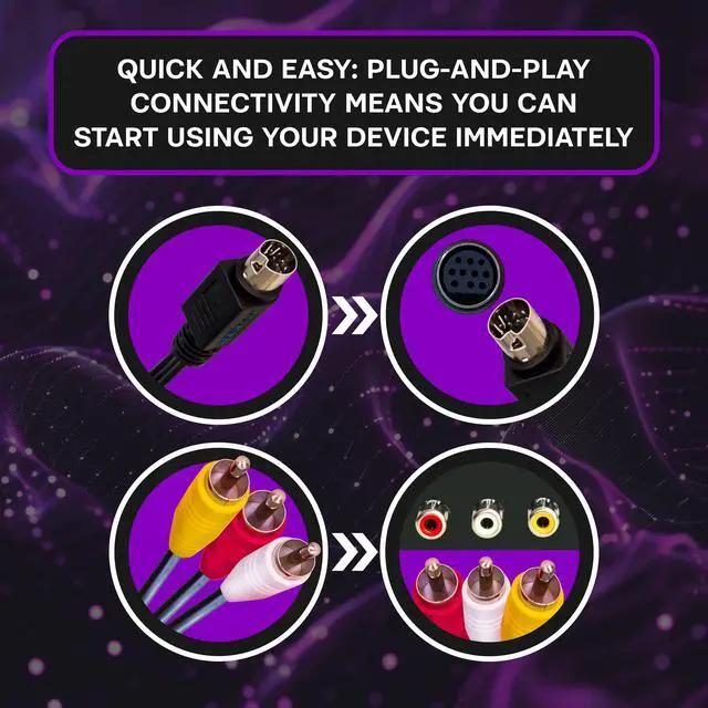 Alt view image 4 of 6 - SatelliteSale Audio Video 10 Pin RCA Composite DirecTV Replacement Cable Universal Wire PVC Black Cord 6 feet