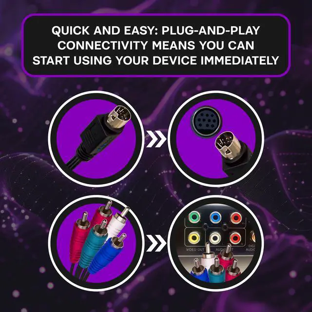 Alt view image 4 of 6 - SatelliteSale Audio Video 10 Pin Component DirecTV Replacement Cable Universal Wire PVC Black Cord 6 feet