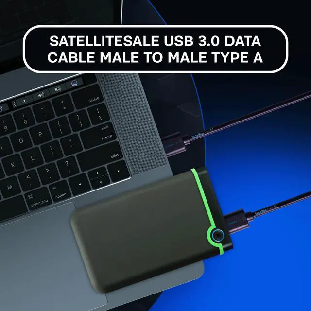 Alt view image 6 of 6 - SatelliteSale Digital USB 3.0 Data Cable Male to Male Type A SuperSpeed 5Gbps Universal Wire PVC Black Cord 15 feet