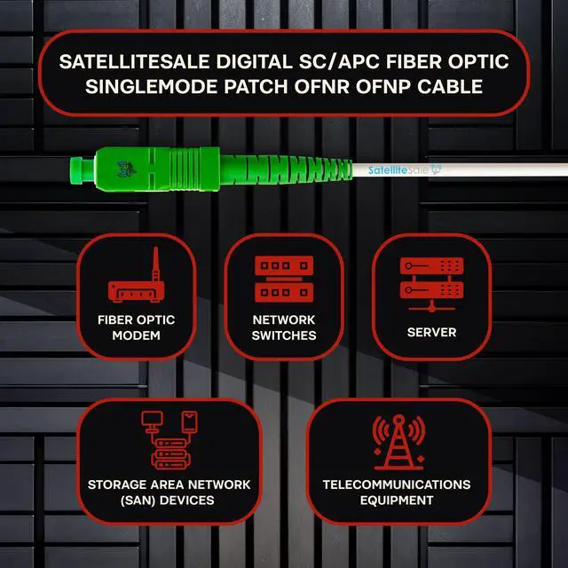Alt view image 2 of 6 - SatelliteSale Digital SCP/AC Fiber Optic OFNR Patch Cable Simplex SC-Standard Connector 2.9mm O.D. White Cord 6 feet