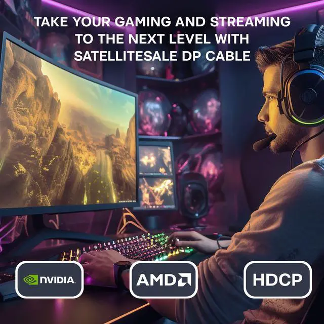 Alt view image 6 of 6 - SatelliteSale DisplayPort DP Cable Male to Male 4K/30Hz 8.64Gbps Universal Wire PVC White Cord 3 feet