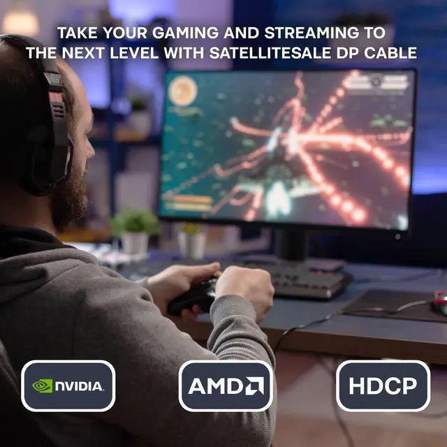 Alt view image 6 of 6 - SatelliteSale Uni-Directional DisplayPort to HDMI Cable Male to Male 4K/30Hz 8.64Gbps Universal Wire PVC White Cord 6 feet