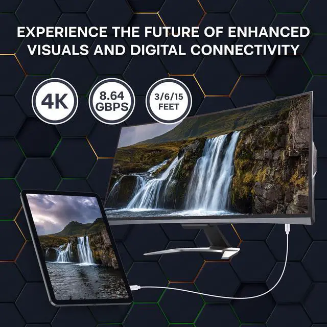 Alt view image 4 of 6 - SatelliteSale Mini DisplayPort to Mini DisplayPort DP Cable Male to Male 4K/30Hz 8.64Gbps Universal Wire PVC White Cord 6 feet