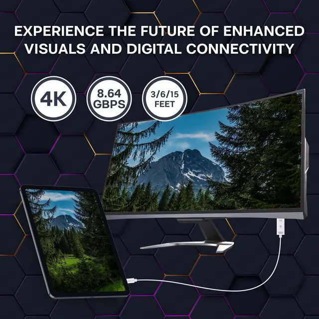 Alt view image 4 of 6 - SatelliteSale Uni-Directional Mini DisplayPort to HDMI Cable Male to Male 4K/30Hz 8.64Gbps Universal Wire PVC White Cord 6 feet