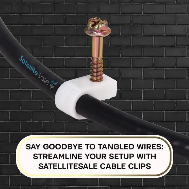 Alt view image 2 of 6 - SatelliteSale Single Screw White Clips for Ethernet Internet Telephone Cable TV Wire Cable Management 100 Pcs