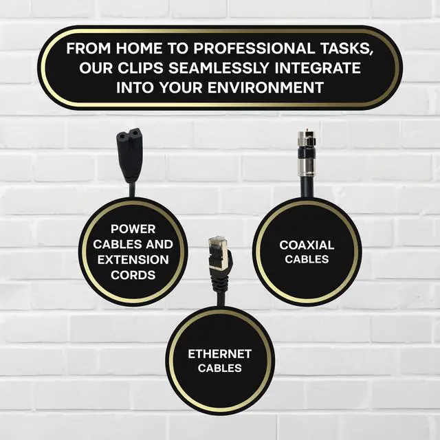 Alt view image 4 of 6 - SatelliteSale Single Screw Black Clips for Ethernet Internet Telephone Cable TV Wire Cable Management 100 Pcs