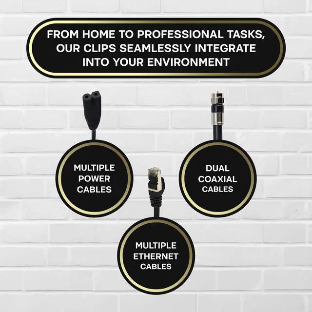 Alt view image 4 of 6 - SatelliteSale Dual Siamiese Screw Black Clips for Ethernet Internet Telephone Cable TV Wire Cable Management 100 Pcs