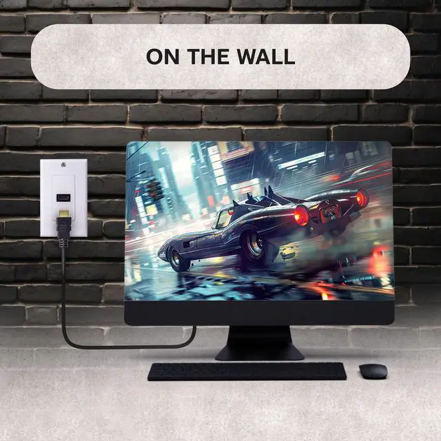 Alt view image 3 of 6 - SatelliteSale Universal HDMI 1.4 Single Wall Plate Female to Female 10.2Gbps 4K/30Hz White With Screws and Wall Bracket Included