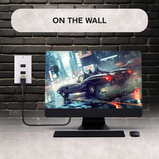 Alt view image 3 of 6 - SatelliteSale Universal HDMI 1.4 Dual Wall Plate Female to Female 10.2Gbps 4K/30Hz White With Screws And Wall Bracket Included