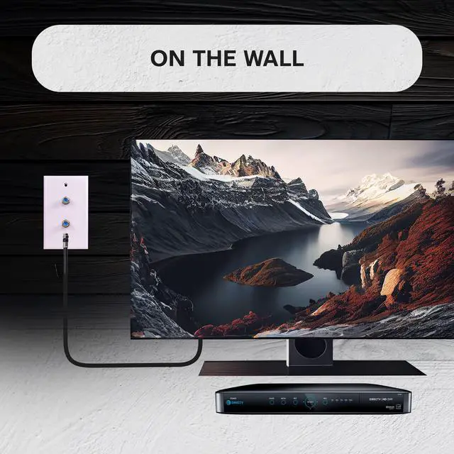 Alt view image 3 of 6 - SatelliteSale Coaxial Dual Wall Plate Female to Female F-Type RG-6 2.4GHz Universal Connectors White With Screws and a Wall Bracket Included