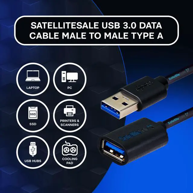 Alt view image 2 of 6 - SatelliteSale USB 3.0 Extension Cable A Male to A Female for Data Transfer (15 Feet)
