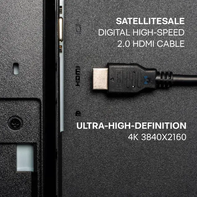 Alt view image 5 of 7 - SatelliteSale Digital High-Speed 2.0 HDMI Cable 4K/60Hz 18Gbps PVC 2160p Black Cord Universal Wire 3 Feet