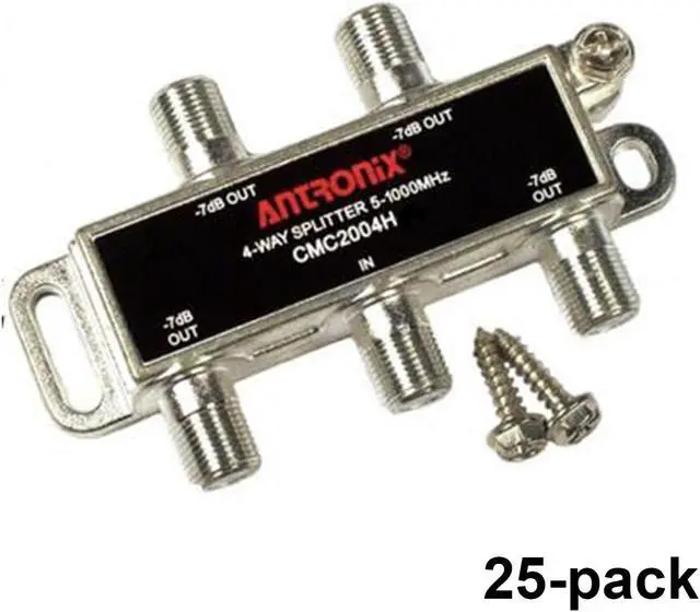 Main image of Box of 25 Antronix CMC2004H High Performance 4-Way Coax Cable Splitter 5-1002M