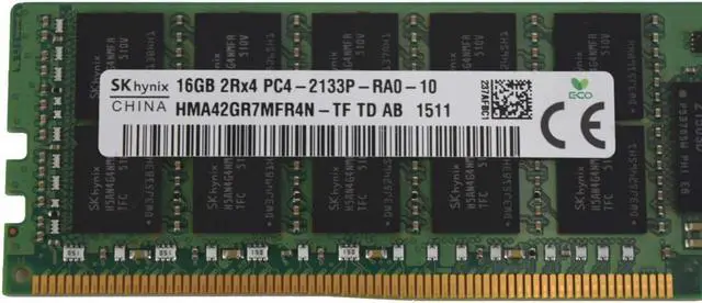 Alt view image 3 of 4 - Hynix HMA42GR7MFR4N-TF 16GB DDR4-2133 2Rx4 ECC REG Server Memory