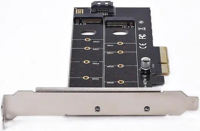 Alt view image 4 of 12 - Dual M.2 Pcie Adapter, M2 Ssd Nvme (M Key) Or Sata (B Key) 22110 2280 2260 2242 2230 To Pci-E 3.0 X 4 Host Controller Expansion Card For Desktop Pci Express Slot